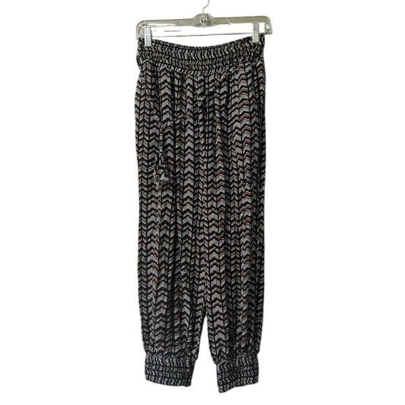 By Anthropologie Aztec Printed Smocked Jogger Pants‎ Sz Medium Loungwear Stretch - Picture 1 of 9